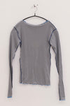BASERANGE Ribbed Long Sleeve Top T-shirt TTVL Series Collection France BAS-TTVL-RB-SP25-BOW LBUE